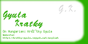 gyula kratky business card